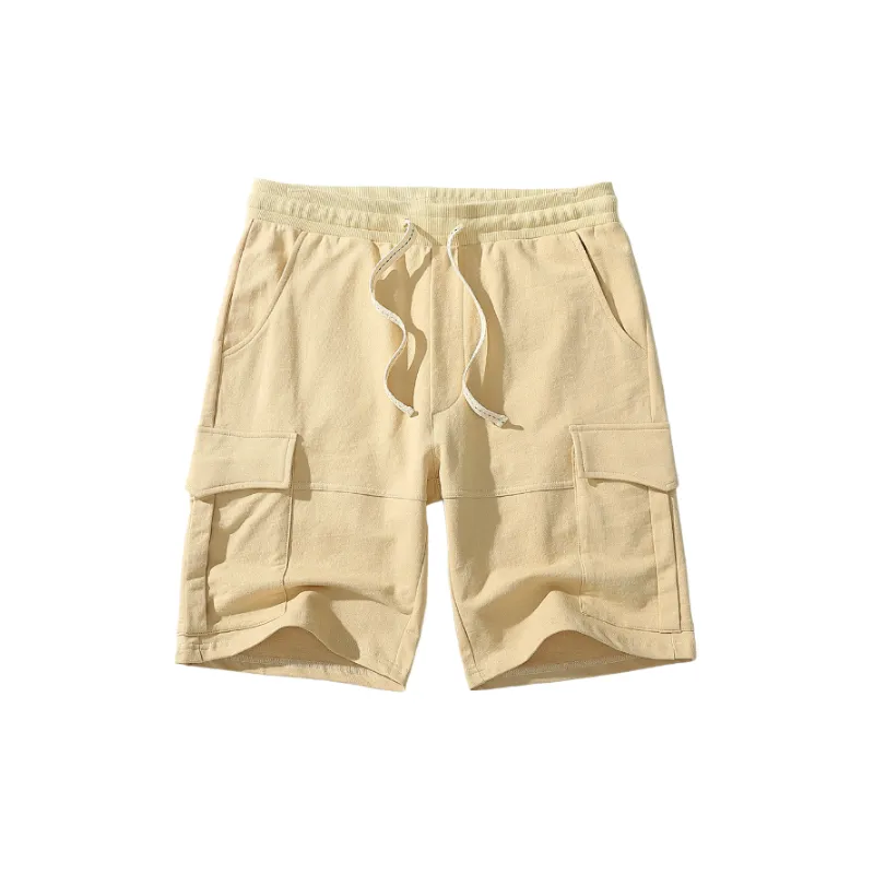 Loose Plain Cotton Casual Shorts-8