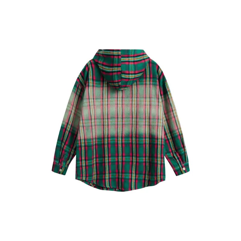 Retro Lazy Style Plaid Long Sleeve Shirt-1