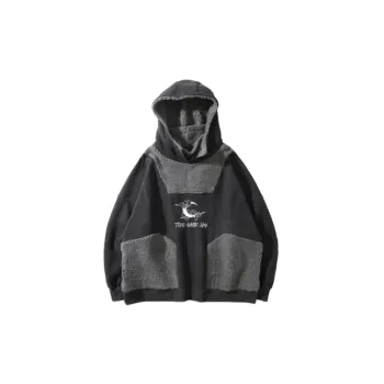 Lamb Fleece Thickened Hooded Collar Sweatshirt