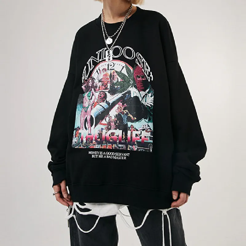 Hip Hop Fashion Prin Sweatshirt-2