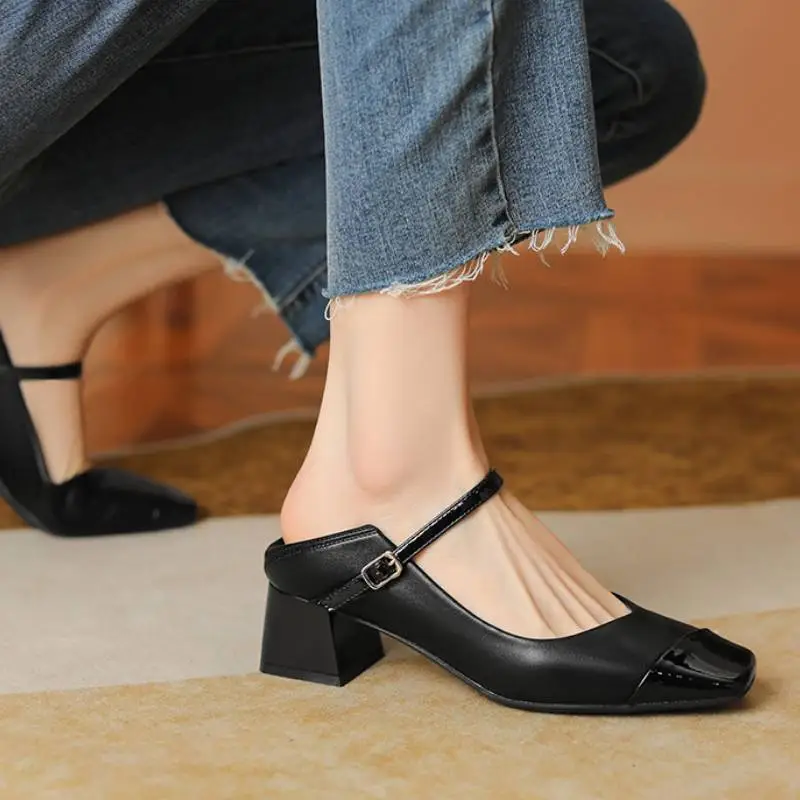 Elegant Contrast Color High Heels-1