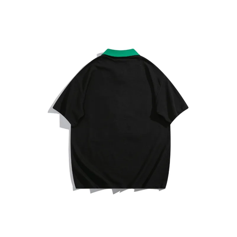 Trendy Contrast Polo Collar T Shirt-5