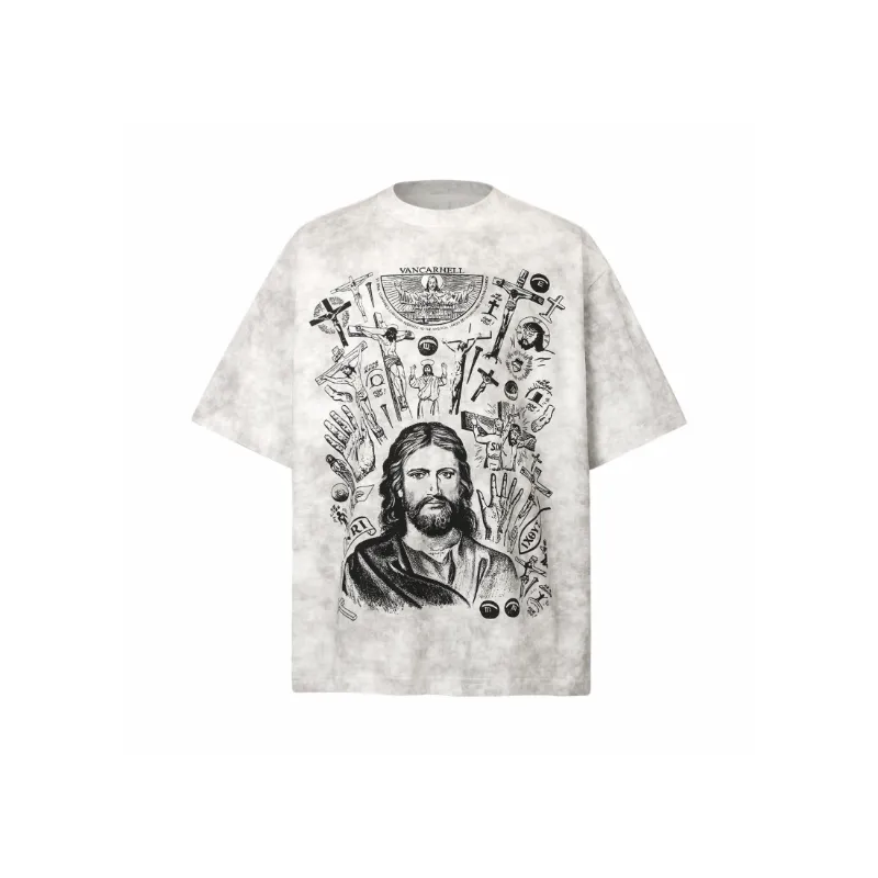 Street Loose Cotton Blended Fabric T Shirt-4