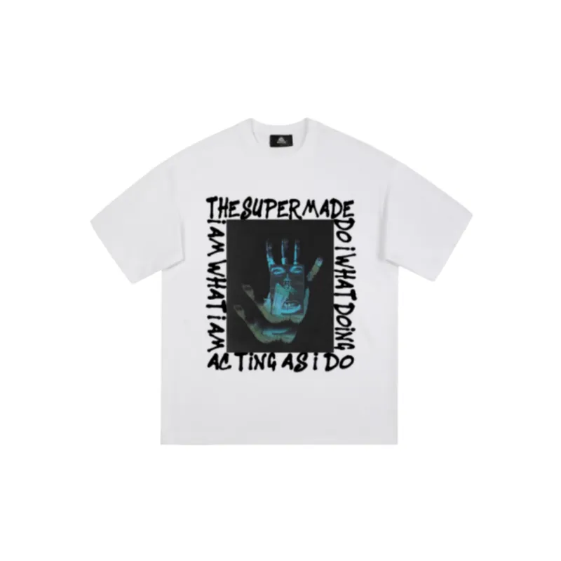 Letter Printing Round Neck Short sleeved Loose Casual T shirt-0
