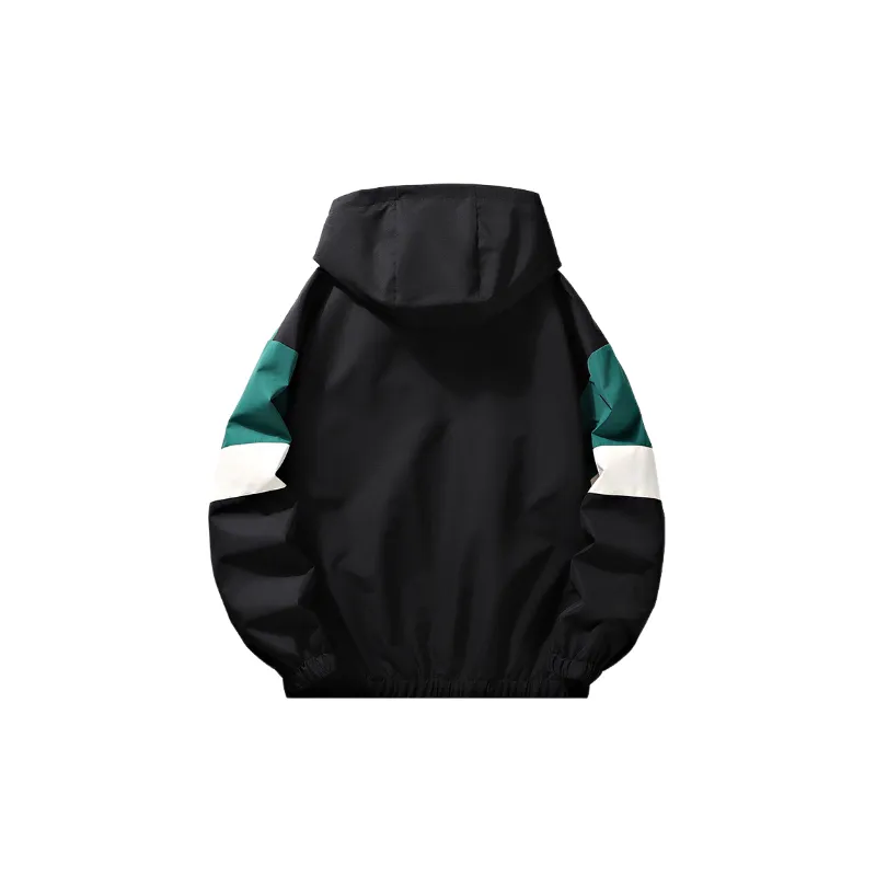 Casual Contrast Color Polyester Jacket-1