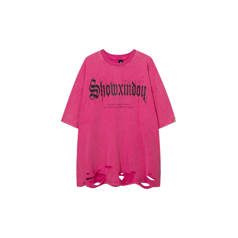 Street Loose Cotton Blended Fabric T Shirt-4