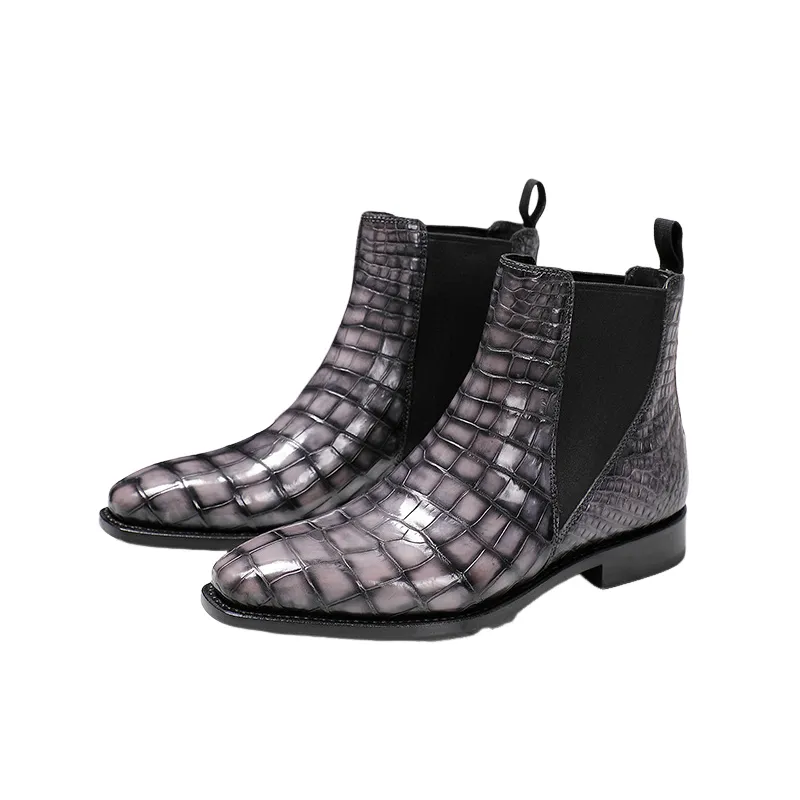 Retro Snakeskin Print Martin Boot