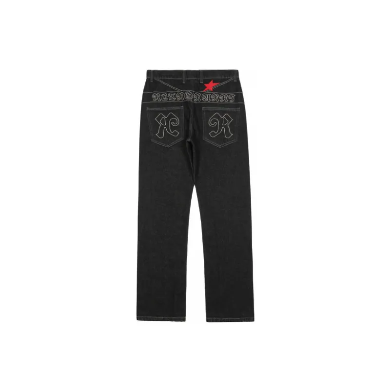 Retro Embroidered Jeans-1