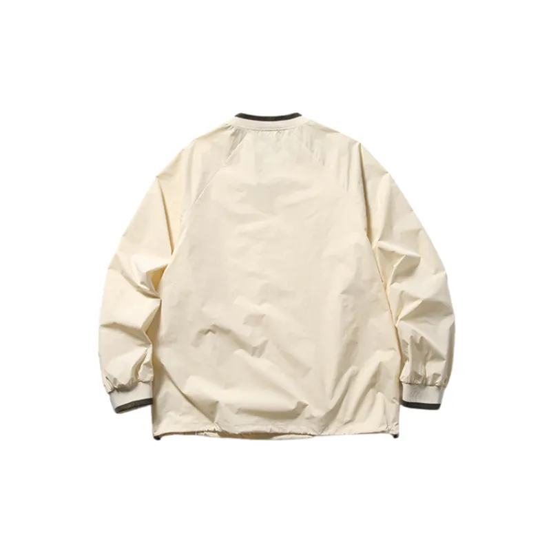 Contrast Color Three dimensional Rib V neck Sweat-3