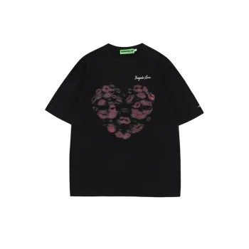 Trendy Heart Shaped Printed Casual T Shirt