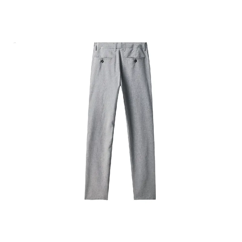 Fashionable Plain Cotton Suit Trousers-1