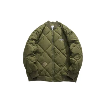 Retro Street Blended Synthetic Fabrics Quilted Jacket