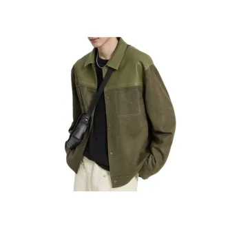High Grade Suede Stitching Jacket  Korean Loose Coat