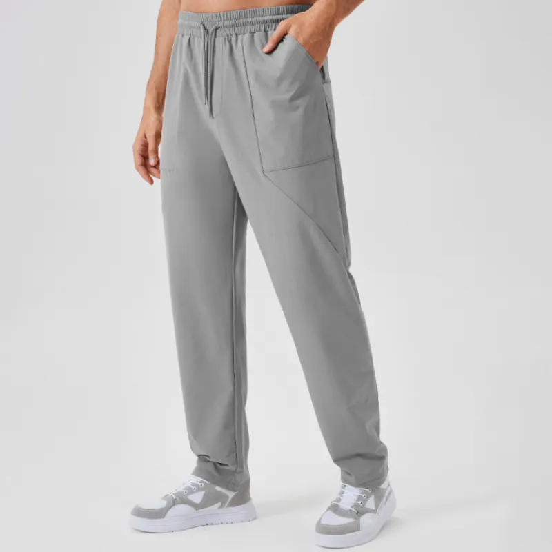 Loose Basics Nylon Sports Pants-5