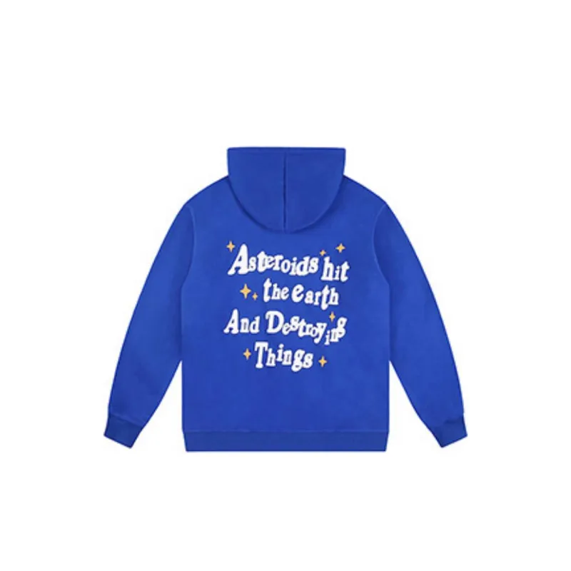 Wave Foam Printed Wear Fleece Loose Hoodie-4