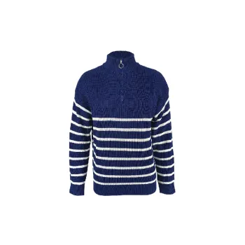 Fashionable Zipper Polyester Sweater Women