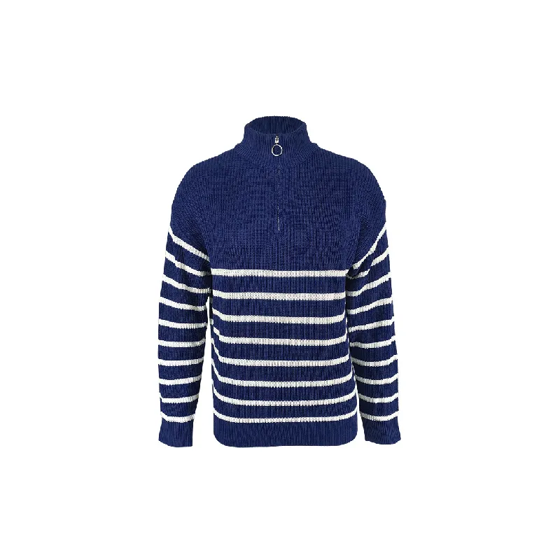 Fashionable Zipper Polyester Sweater Women-0