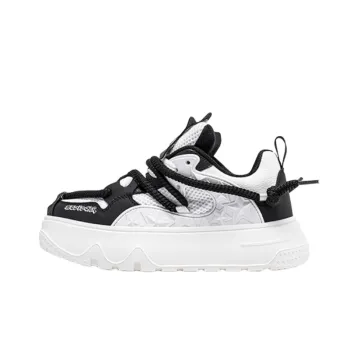 Low Platform Mesh Stitching Leather Sneaker