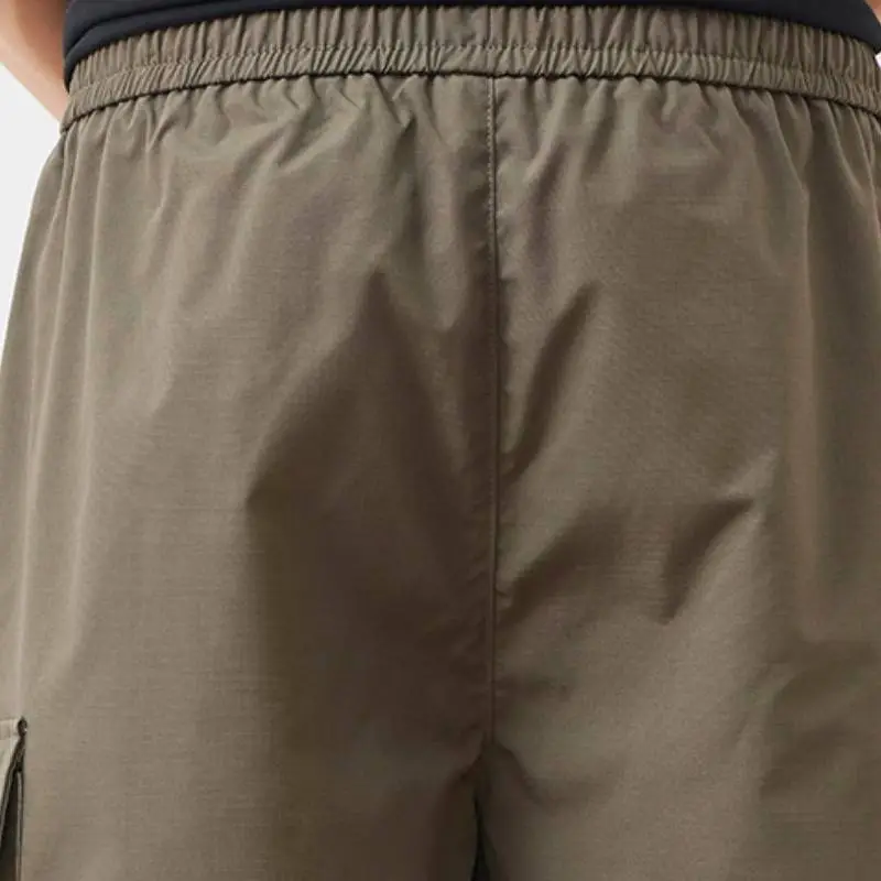 Loose Simple Polyester Cargo Shorts-2