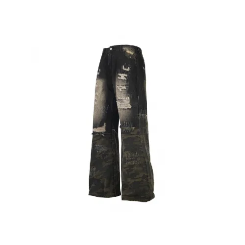 Retro Washed Loose Jeans
