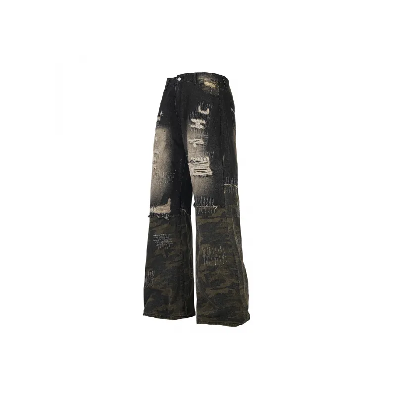 Retro Washed Loose Jeans-0