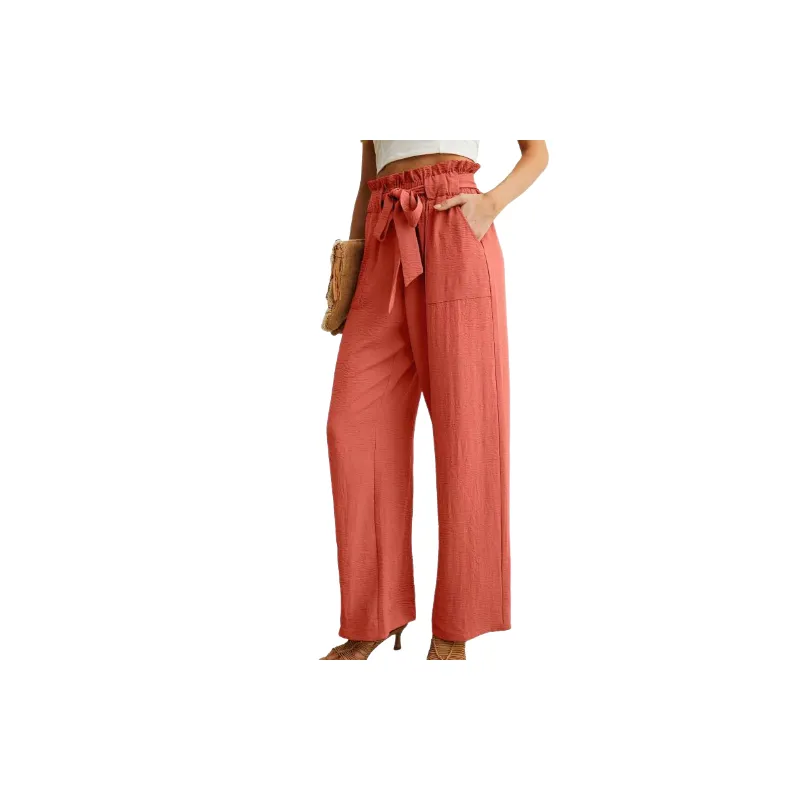 Simple Basics Polyester Casual Pants Women-4