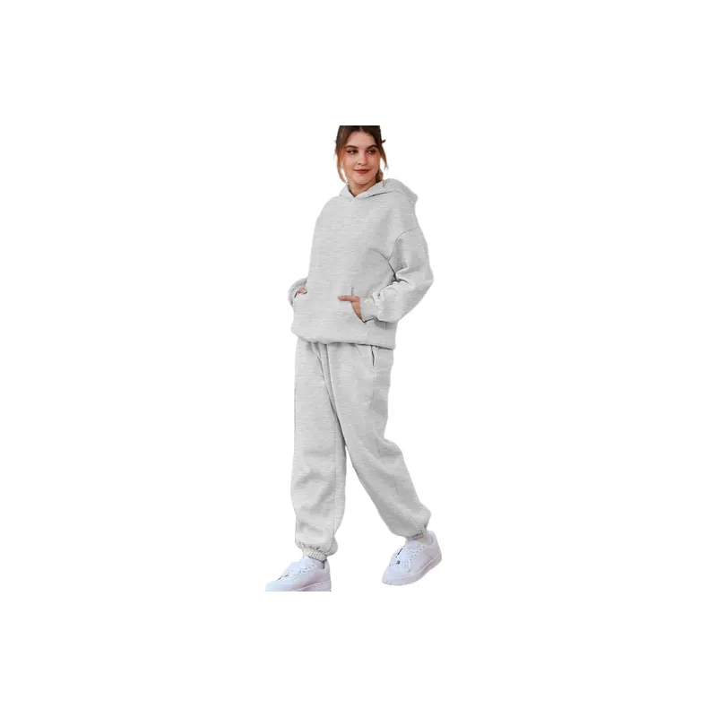 Casual Sporty Polyester Sweatshirt Set Women-2