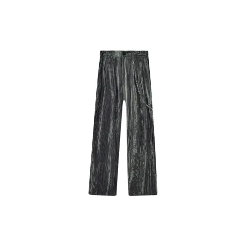 Velvet Gradient Casual Chain Decorative Straight Pants