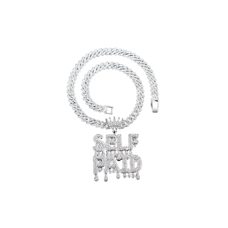 Diamond Buckle Water Drop Pendant Necklace-2