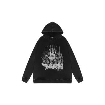 Retro Diablo Series Handprint Old Wash Water Hoodie
