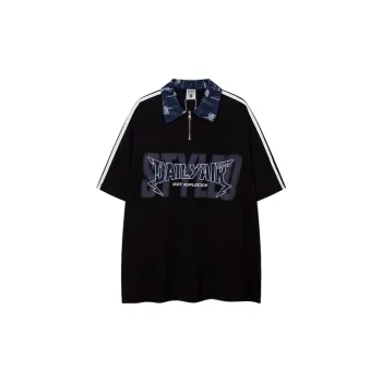 Loose Denim Lapel POLO Shirt