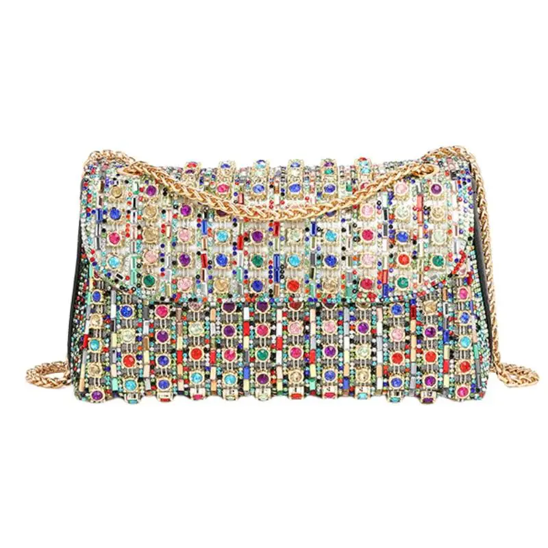 Retro Rhinestone Shoulder Bag-0