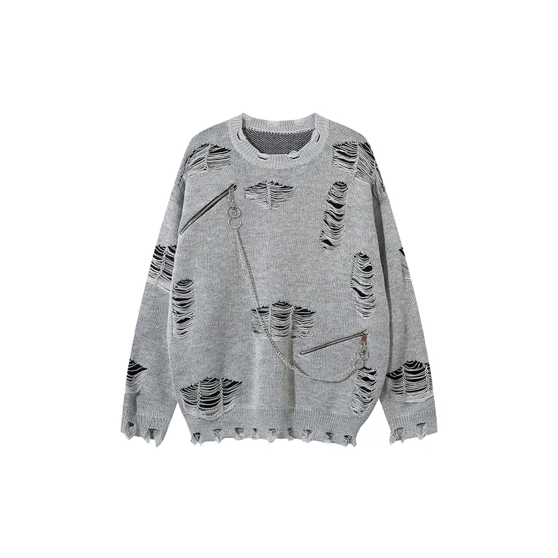 Hollow Out Graffiti Sweater-6