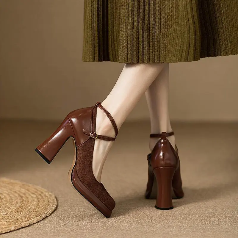 Retro Plain High Heels-2