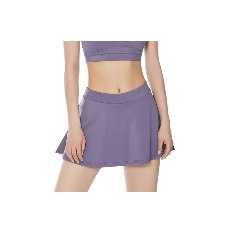 Plain Breathable Blended Synthetic Fabrics Casual Skirt Women-0