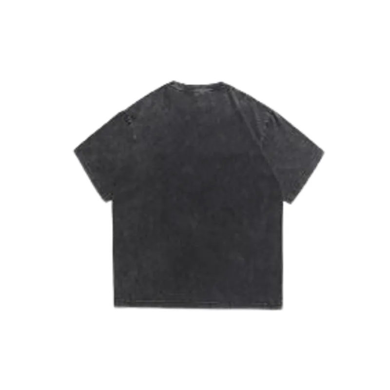 Half Sleeve Loose Washed Portrait Printed Short Sleeved T shirt-5