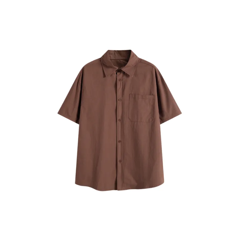 Casual Plain 100% Cotton Shirt-0