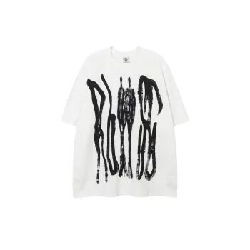 Graffiti Hand painted Niche Letter Large Printed Short sleeved T shirt
