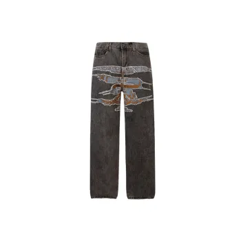 Embroidery Loose Jeans