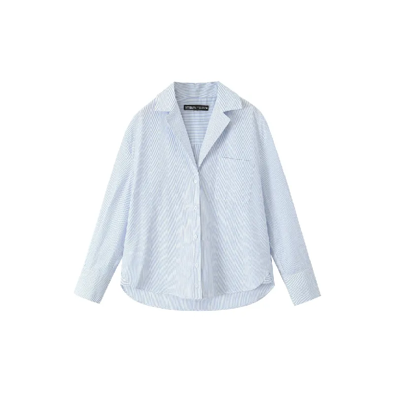 Fashionable Loose Long Sleeve Shirt Women-0