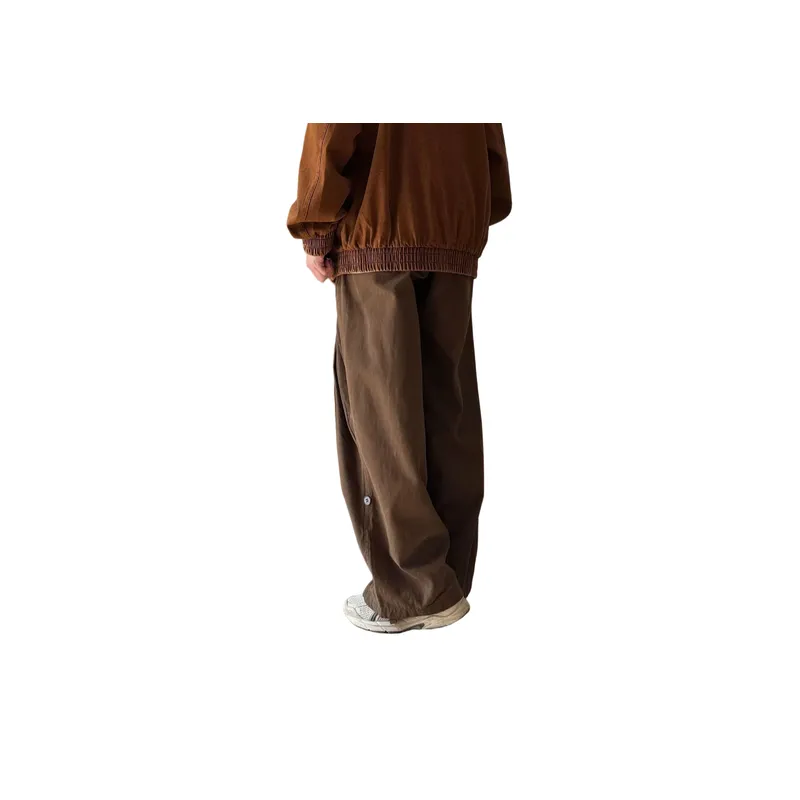 Retro Solid Color Workwear Casual Pants-3