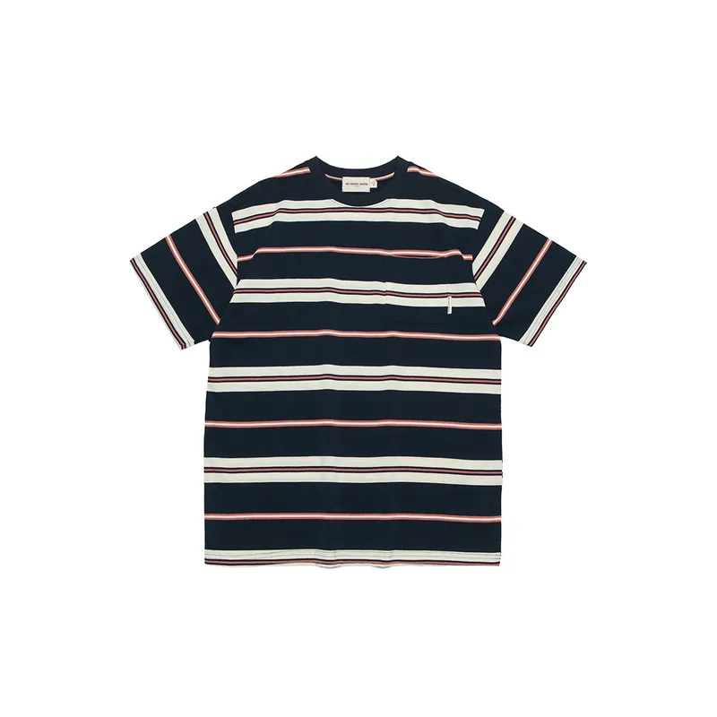 Vintage Contrast Striped T Shirt-0
