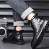 Womens Leona Leather Lace Up Heeled Boots Black