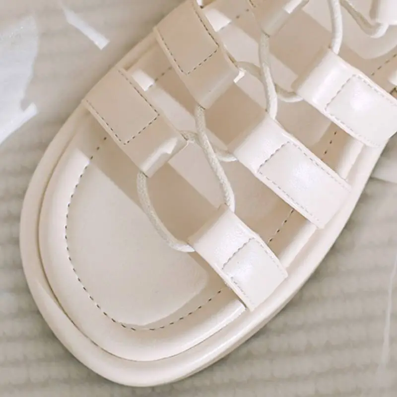 Retro Plain Roman Sandals-3