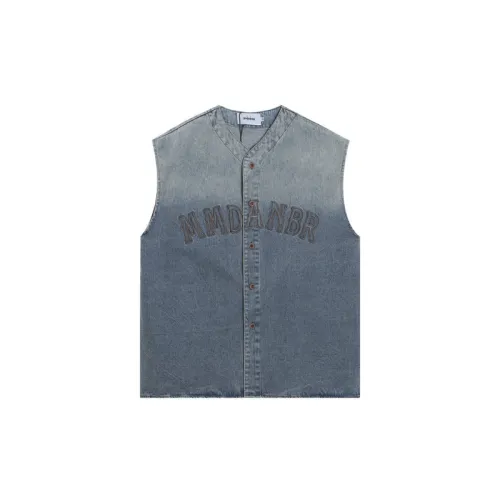 Embroidered Gradient Denim Vest