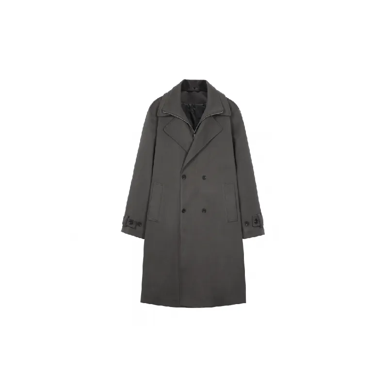 Fashionable Plain Zipper Coat-0