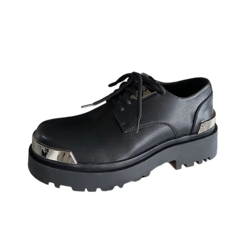 Ins British Style Thick Sole Genuine Leather Casual Leather Shoes Increased Derby Shoes Business Casual Shoes