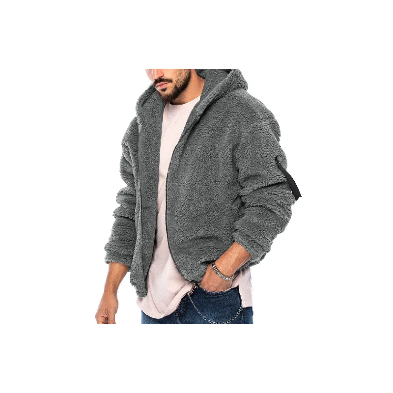 Fashionable Plain Zipper Jacket-9