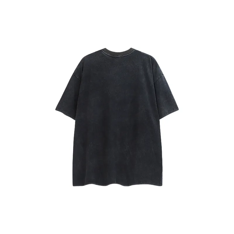 Simple Washed Cotton T Shirt-5