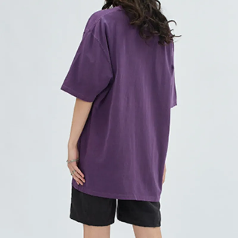 Retro Washed Combed Cotton T Shirt Unisex-6